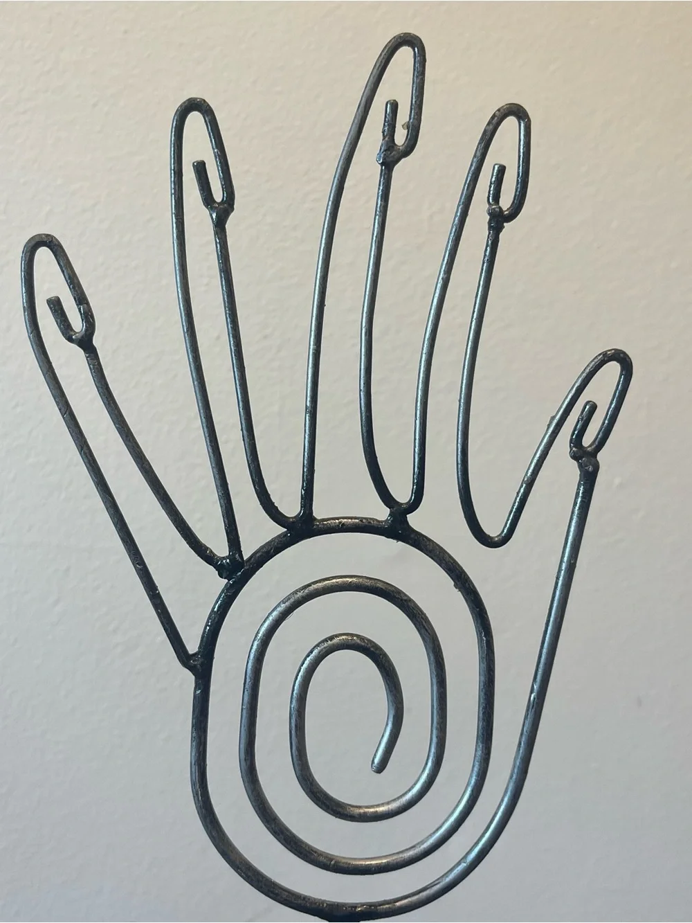 90s Wrought Iron Whimsygoth Palm Jewelry Holder